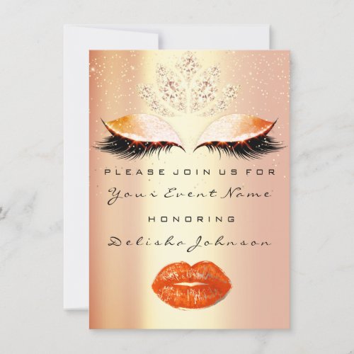 Sweet 16th Bridal Shower Quinceanera Makeup Rose Invitation