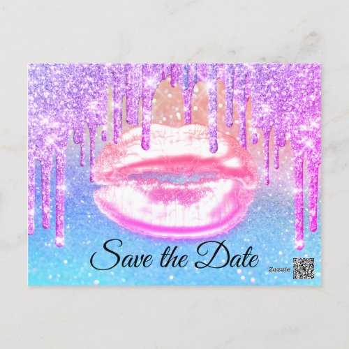 Sweet 16th Bridal Shower Quinceanera Pink Blue Postcard