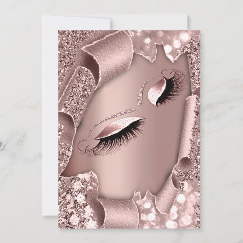 Sweet 16th Bridal Shower ROSE PINK MAKEUP Invitation