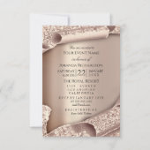 Sweet 16th Bridal Wedding 3D Rose Gold Invitation (Front)