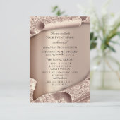 Sweet 16th Bridal Wedding 3D Rose Gold Invitation (Standing Front)