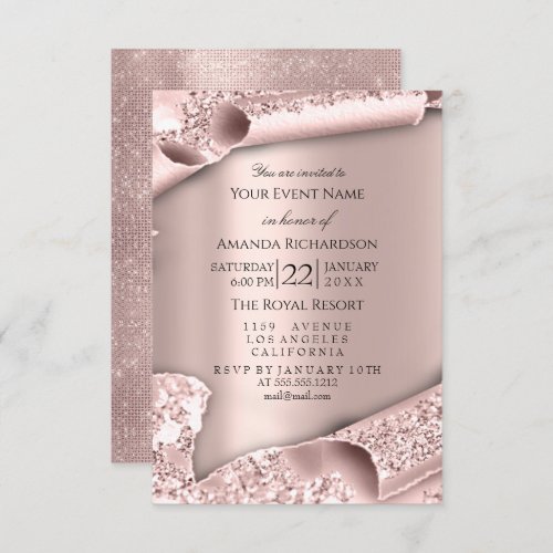 Sweet 16th Bridal Wedding Glitter 3D Effect Invitation