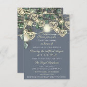 Sweet 16th Bride Rustic Wood Gold Smoky Blue Mint Invitation (Front/Back)