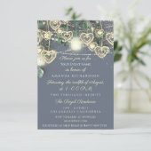 Sweet 16th Bride Rustic Wood Gold Smoky Blue Mint Invitation (Standing Front)
