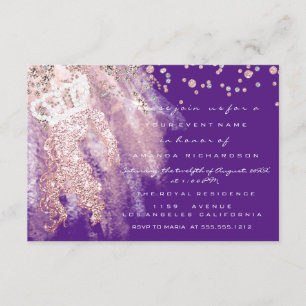 Sweet 16th Crown Bridal Shower Miss Rose Purple Invitation