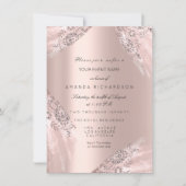 Sweet 16th Dress Spark Rose Gold Diamond Invitation (Front)