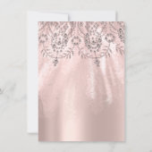 Sweet 16th Dress Spark Rose Gold Diamond Invitation (Back)