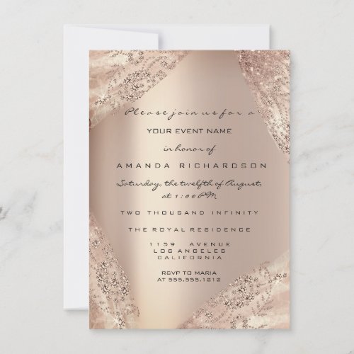 Sweet 16th Dress Spark Rose Gold Ombre Invitation