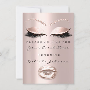 Sweet 16th Drips Glitter Bridal ShowerMakeup Kiss Invitation