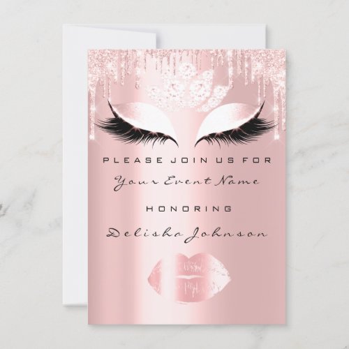 Sweet 16th Drips Pink Quinceanera Party Princess Invitation