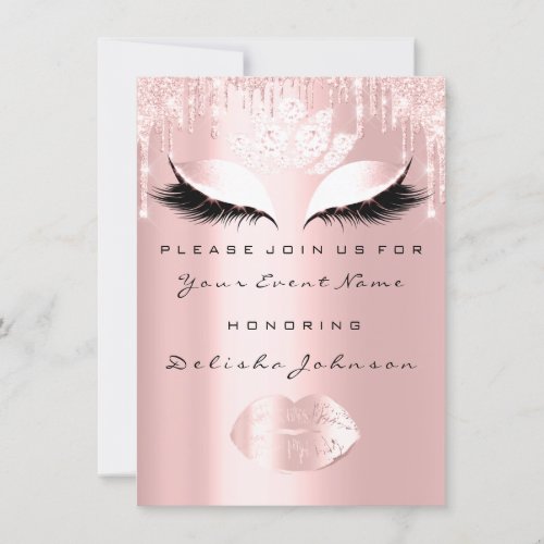 Sweet 16th Drips Pink Quinceanera Royal Princess Invitation