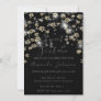 Sweet 16th  Flower Gold Black Photo Confetti Spark Invitation