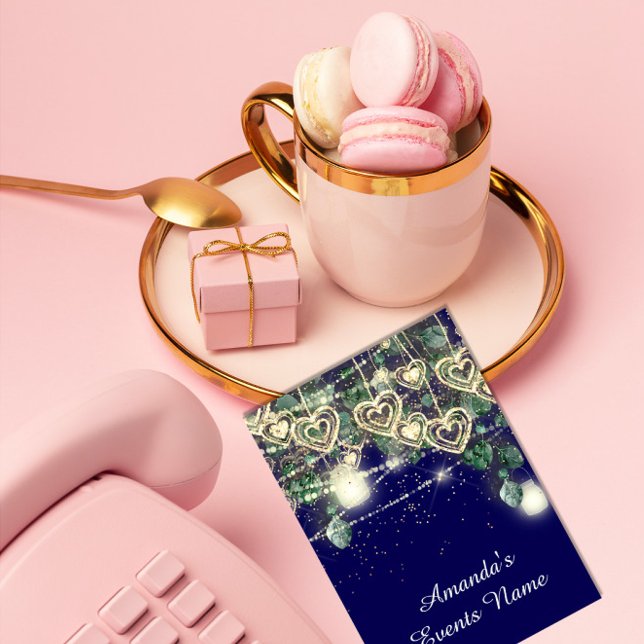 Sweet 16th Green BRIDAL Rustic Gold  Blue navy Invitation (Creator Uploaded)