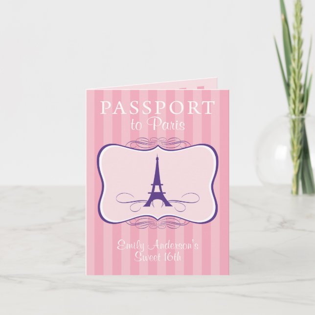 Sweet 16th Passport Invitation (Front)