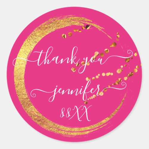 Sweet 16th Thank You Gold Save The Date Favor Classic Round Sticker