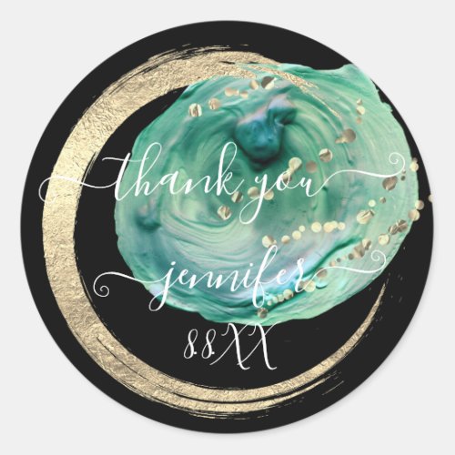 Sweet 16th Thank You Gold Save The Date Greenery Classic Round Sticker