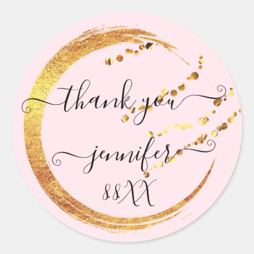 Sweet 16th Thank You Save The Date Pink Pastel Classic Round Sticker