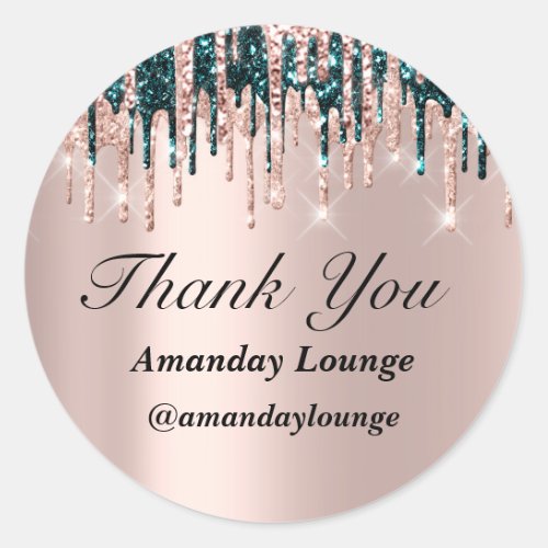 Sweet 16th Wedding Bridal Shower Thank You Rose Classic Round Sticker