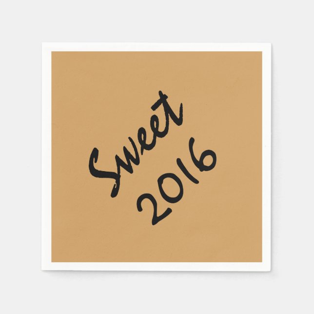Sweet 2016 Paper Napkins by RoseWrites (Front)