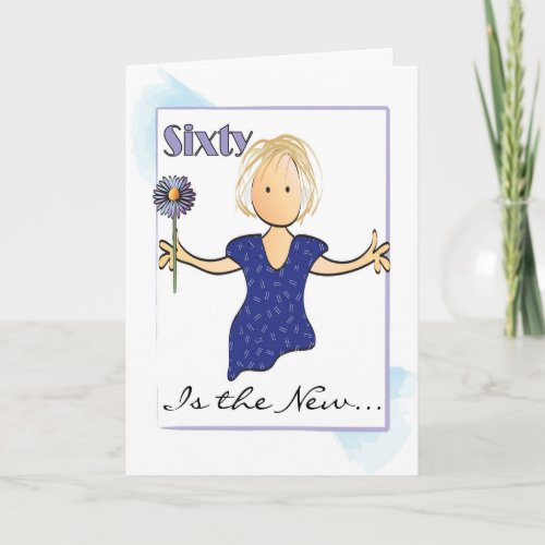 Sweet 60 Birthday Card with Flower for Her  
