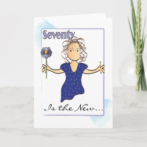 Sweet 70 Birthday Card with Flower for Her  