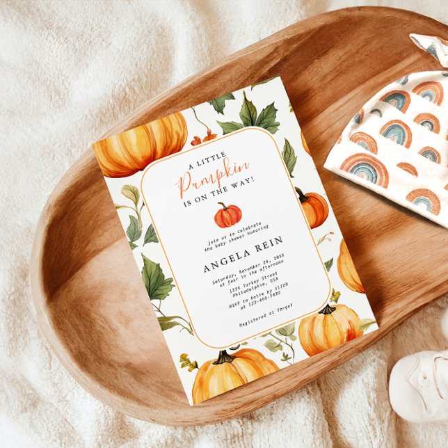Sweet A Little Pumpkin Autumn Leaves Baby Shower Invitation (Creator Uploaded)