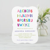 Sweet ABC Modern Baby Shower Invitation (Standing Front)