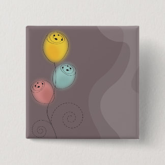 Sweet Abstract Flowers Pinback Button