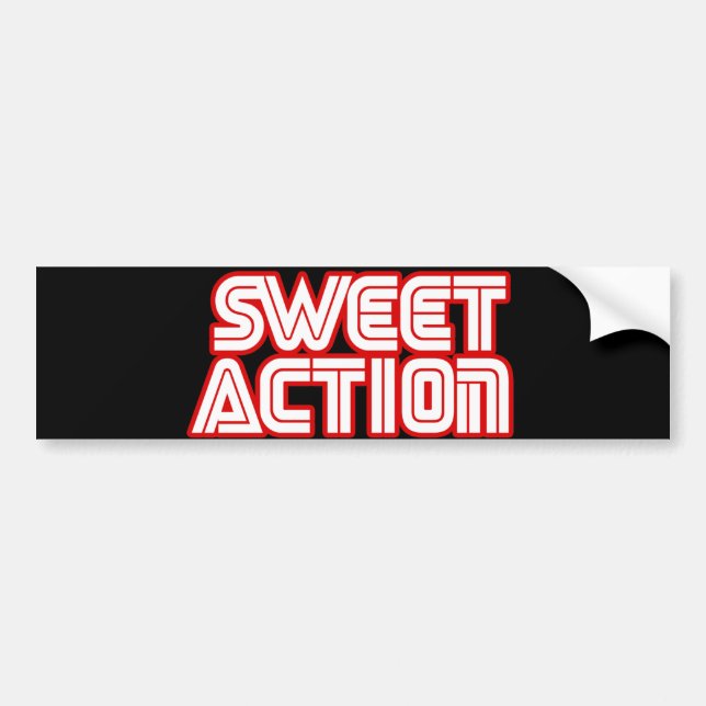 Sweet Action College Retro 80s Humor Bumper Sticker (Front)