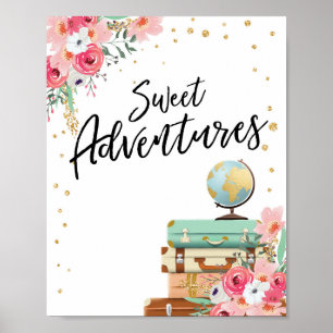 Sweet Adventures sign Travel Shower Table sign