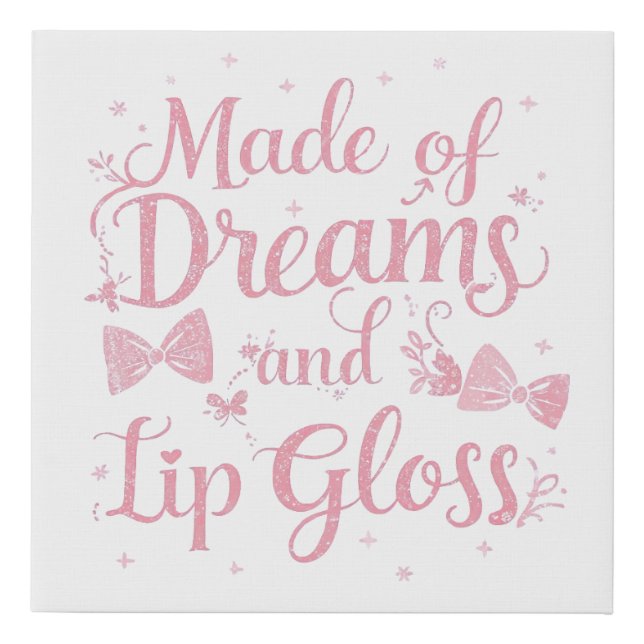 Sweet Aesthetic Makeup Lover Typography Faux Canvas Print (Front)