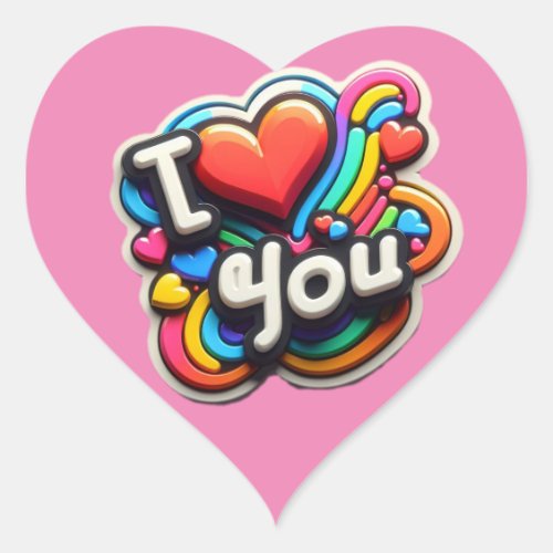 Sweet Affection Pink I Love You Sticker Heart Sticker