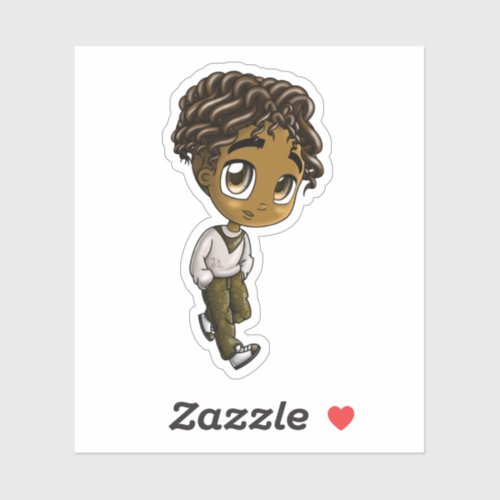 Sweet African American Boy Sticker