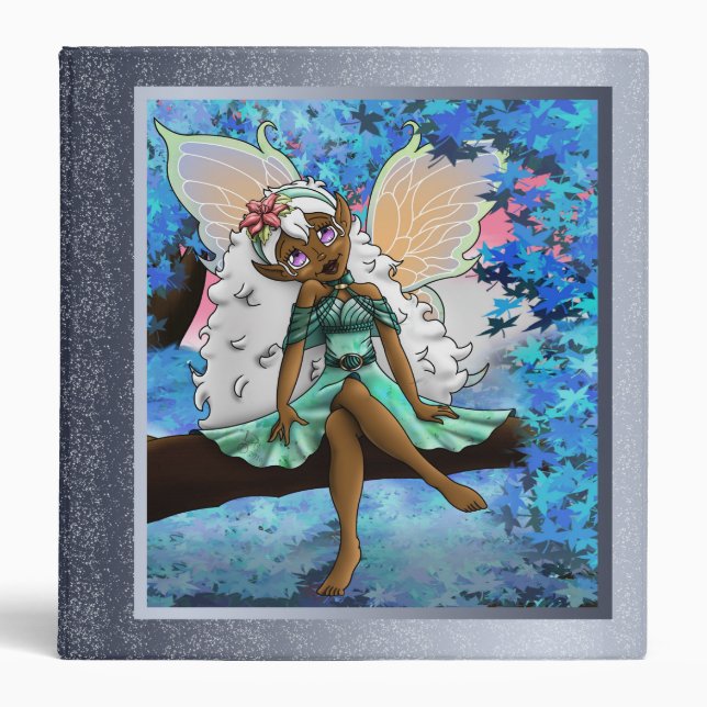 Sweet African American Fairy 3 Ring Binder (Front)