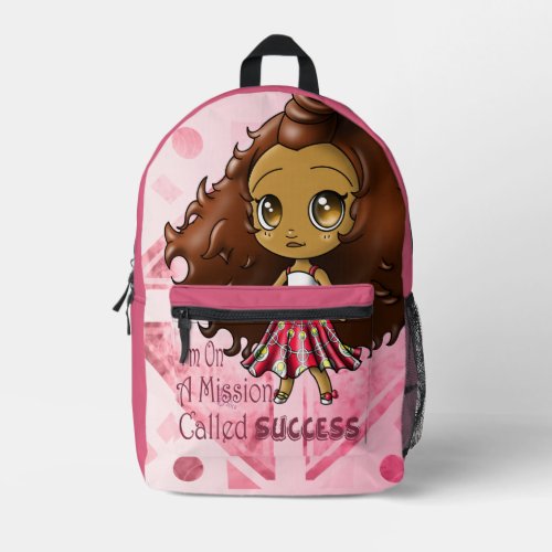 Sweet African American Girl Printed Backpack