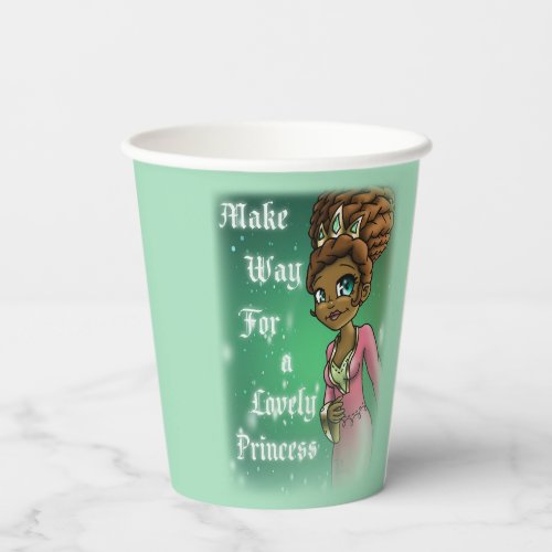 Sweet African American Princess Birthday Paper Cups