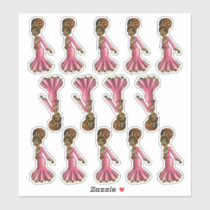 Sweet African American Princess Sticker