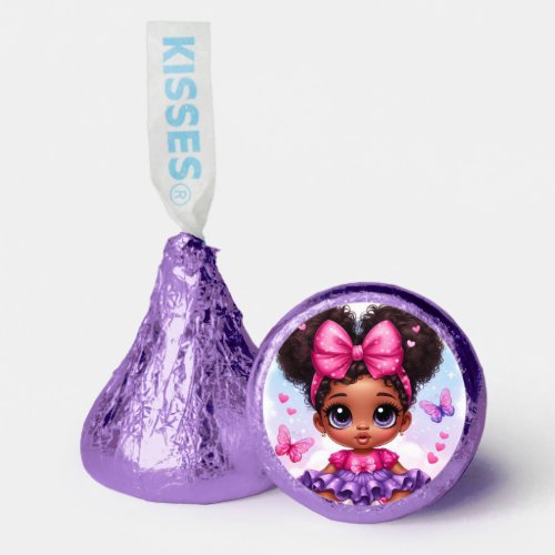 Sweet Afro Puff Baby Girl Pink & Purple Hershey®'s Kisses®