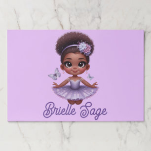 Sweet Afro Puff Purple Ballerina Girl Paper Pad