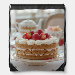 Sweet Afternoon Tea Time Drawstring Bag