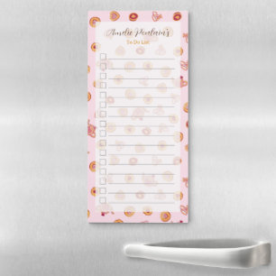 Sweet Alice's Tea Party Pattern Pink To Do List  Magnetic Notepad