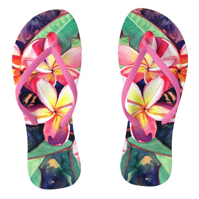 Sweet Aloha Plumeria Slippers (Footbed)