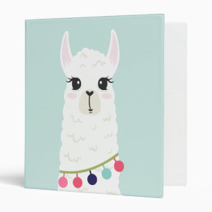 Sweet Alpaca Illustration 3 Ring Binder