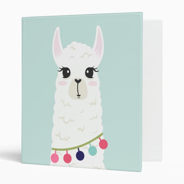 Sweet Alpaca Illustration 3 Ring Binder (Front/Inside)