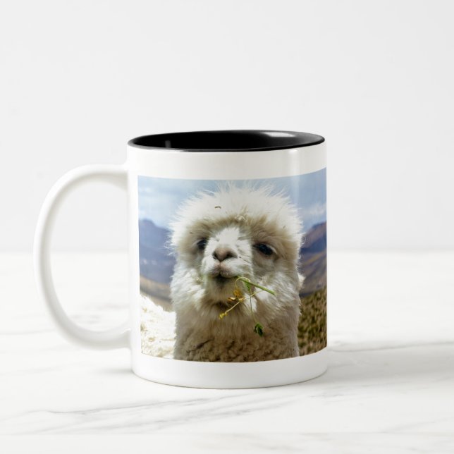 sweet alpaca Two-Tone coffee mug (Left)