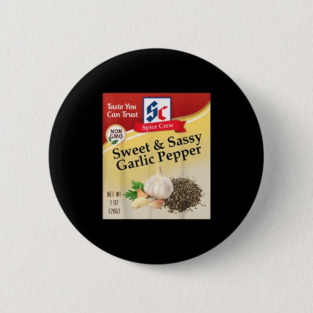 Sweet &amp; Sy Garlic Pepper Condiment Sce Group M Button (Front)