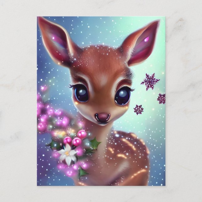 Sweet and Adorable Baby Deer Postcard (Front)