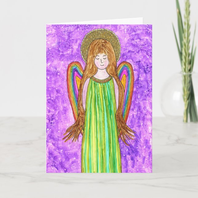 Sweet and Beautiful Angel Greeting Card (Front)