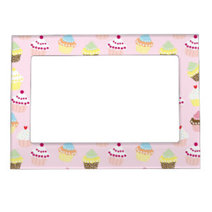 Sweet and Colorful Cupcake Pattern Magnetic Picture Frame