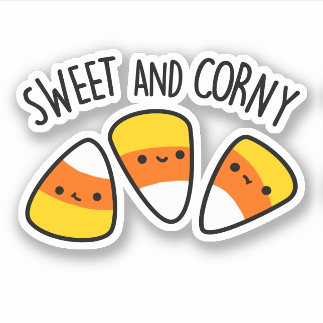 Sweet And Corny Funny Corn Kernels Pun  Sticker (Front)